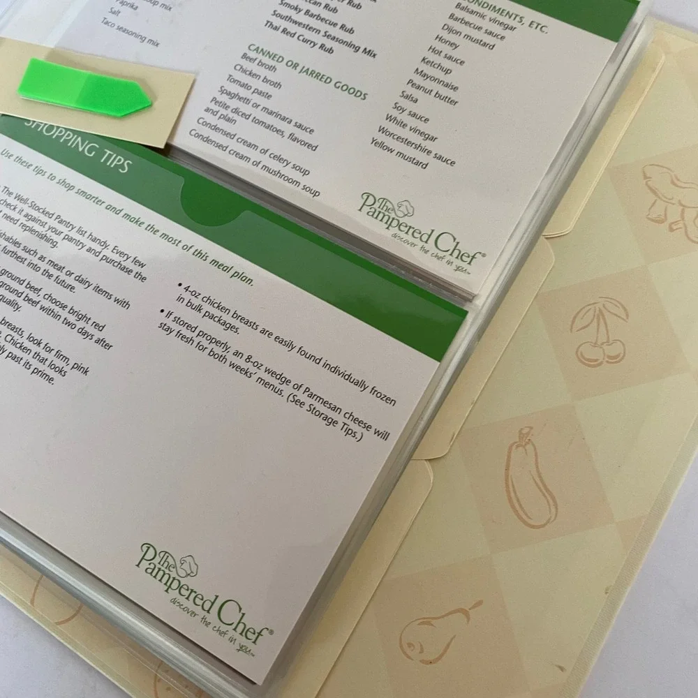 Pampered‎ Chef Recipe Collection Binder 3-Ring Organizer Recipe Cards